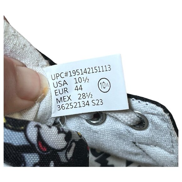 Disney Mickey Mouse tennis shoes black canvas lace up Ground up Size M 10.5 L 12 - Picture 12 of 13